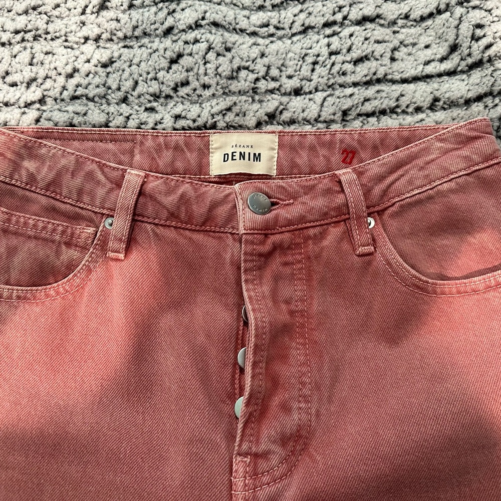 Sezane Brut Sexy Pink Jeans High-Waisted - Picture 3 of 5